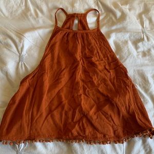 Shana Orange Halter Tank Top